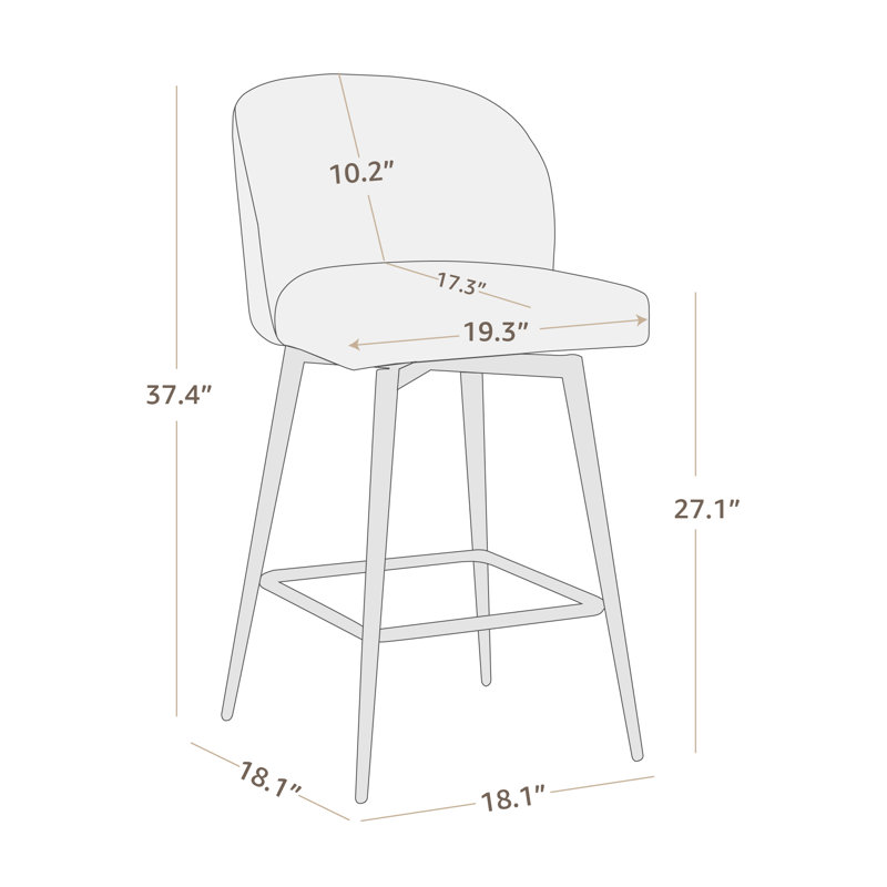 Corrigan Studio® Kaydrie Swivel 27.1" Bar Stool & Reviews Wayfair